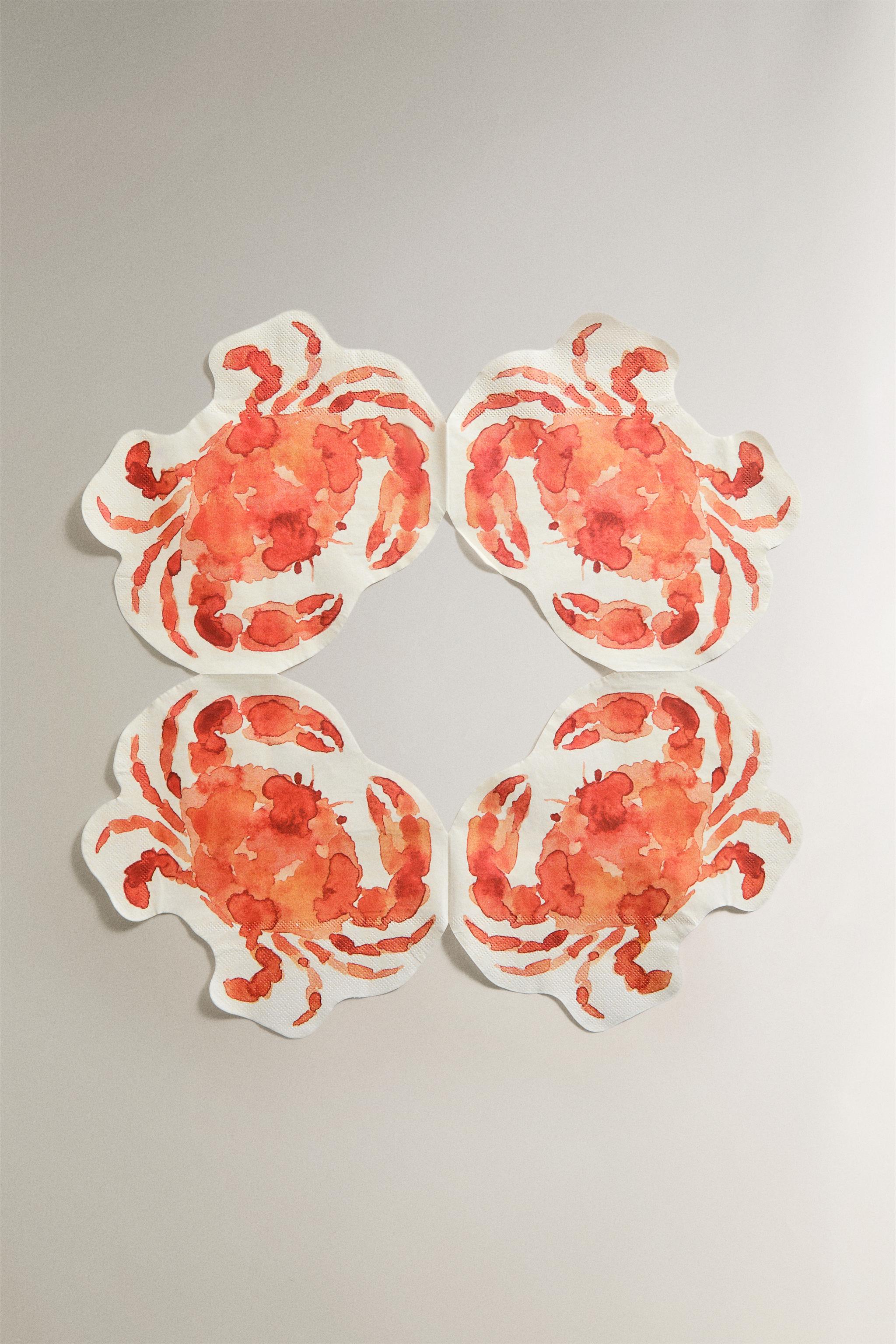 LOT DE SERVETTES DE TABLE EN PAPIER CRABE (LOT DE 20)